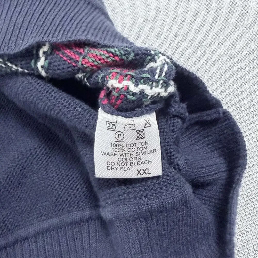 Bobby Jones Players Sea Island Plaid V-Neck Cotton Sweater Vest XXL